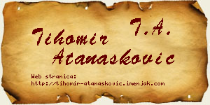 Tihomir Atanasković vizit kartica